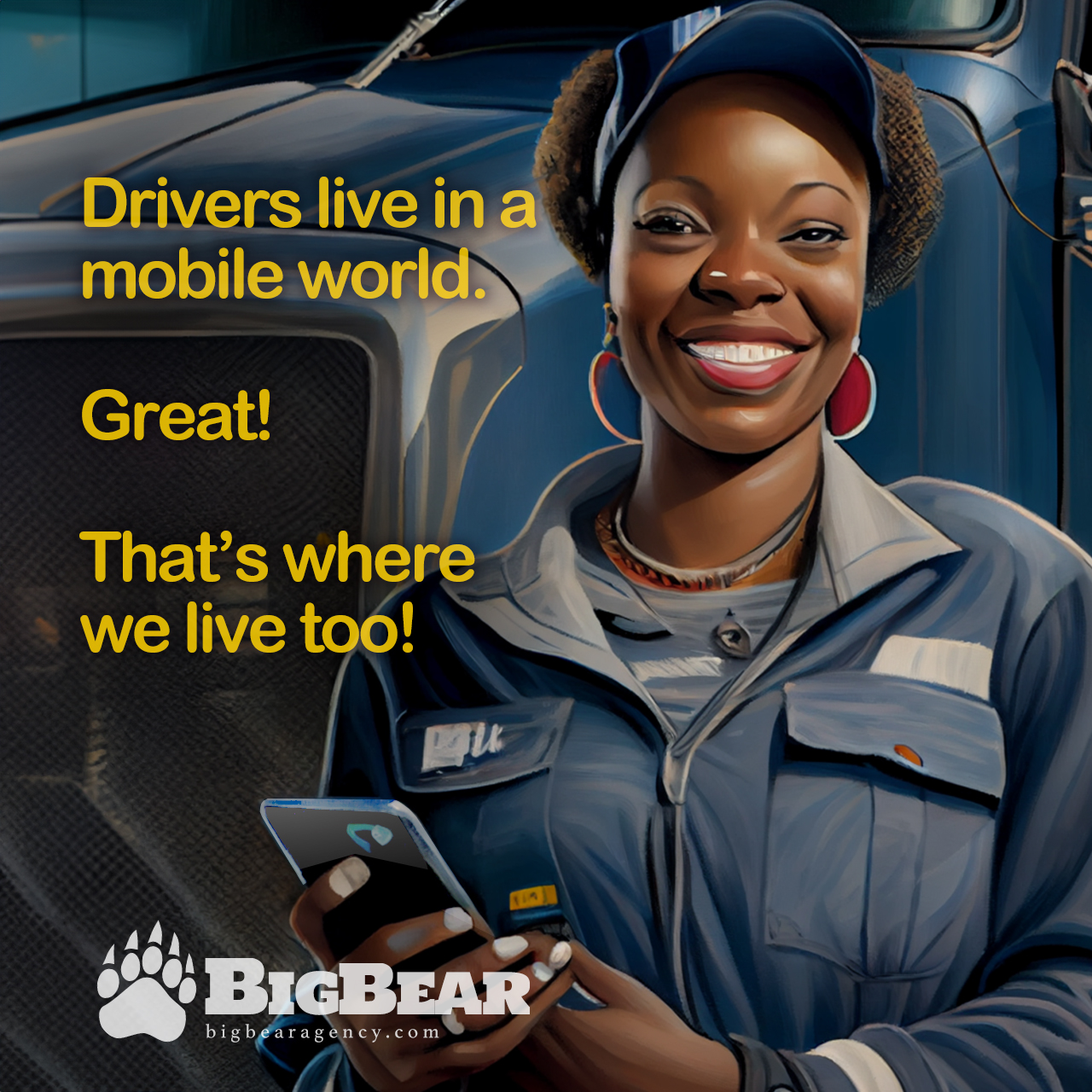 Bradford Creative has extensive experience creating ads for truck drivers jobs, hiring events, mechanic positions, and the transportation industry.